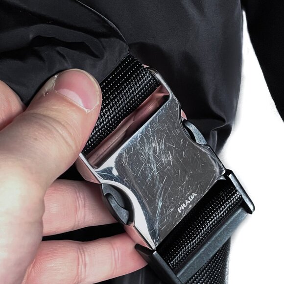 Prada 2019 Black Re-Nylon Belted Down Jacket - Picture 7 of 12